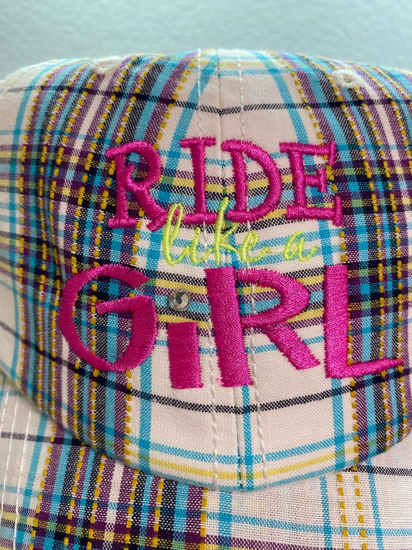White Plaid Cap
