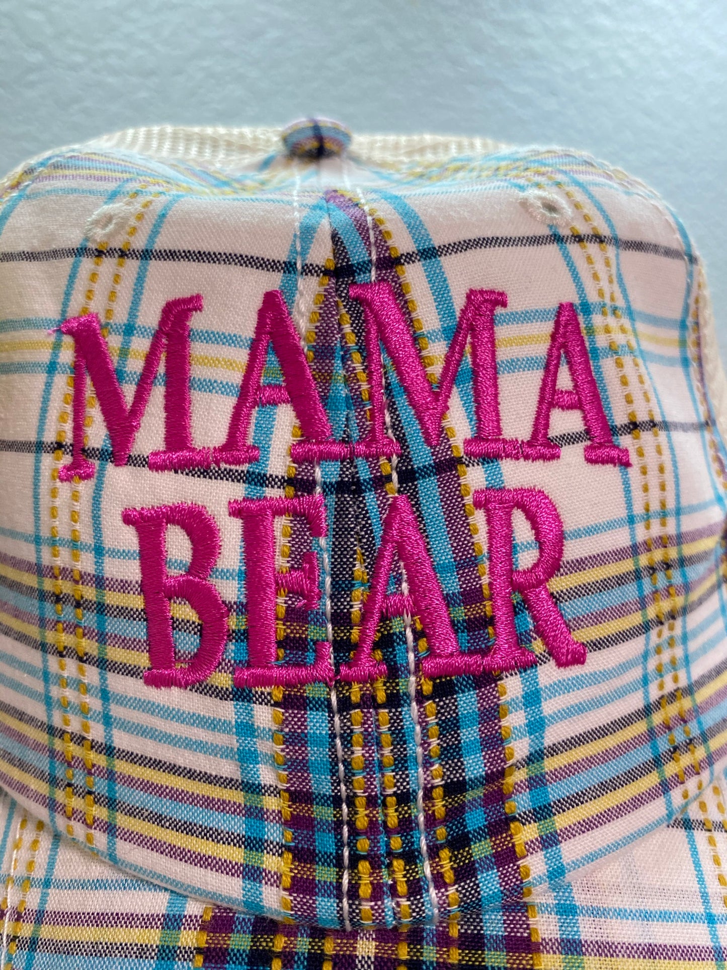 White Plaid Cap