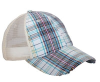 White Plaid Cap